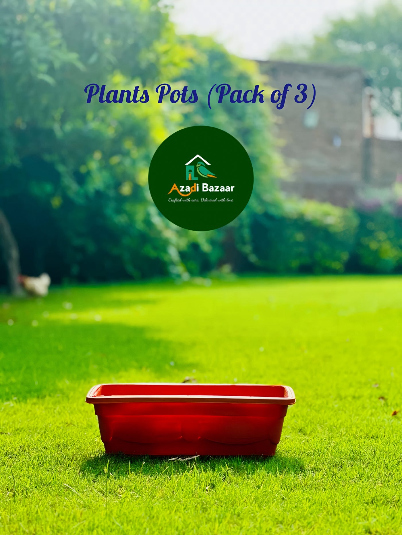 (3 Piece in 1 Pack) Rectangular Planter For Flowers & Vegetables