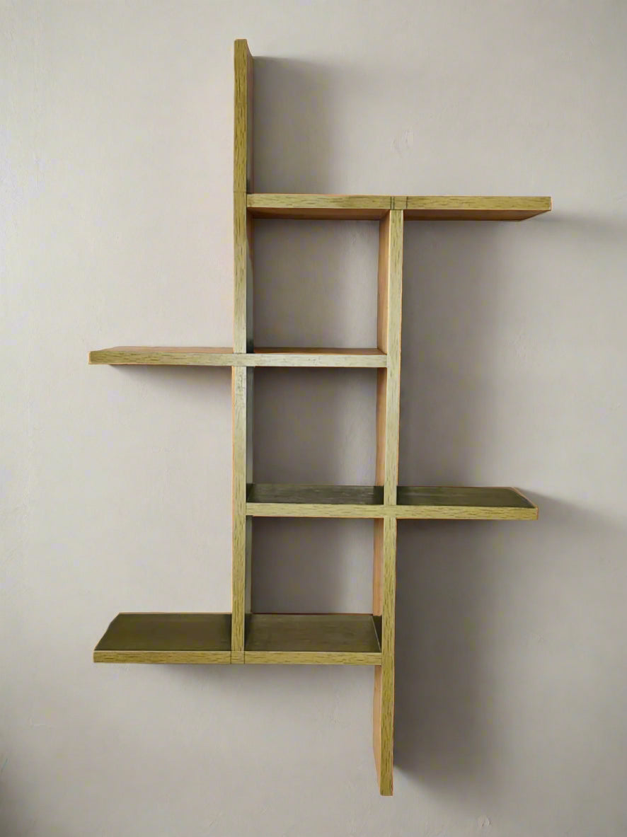 Dual Intersecting Floating Wall Shelves